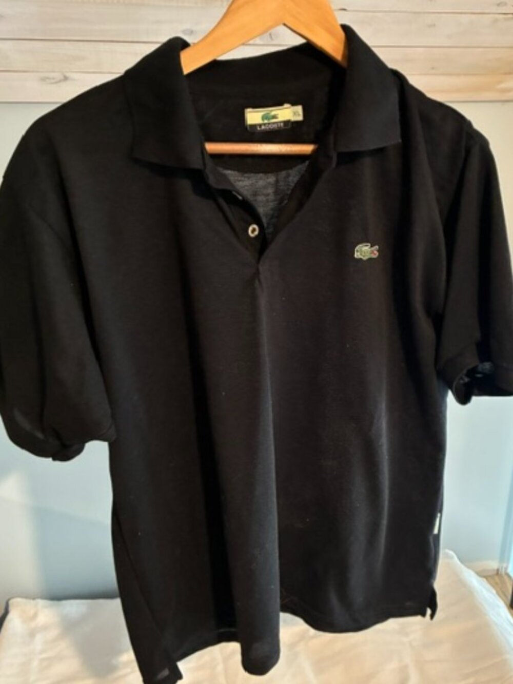 Men's black Lacoste polo shirt, size XL